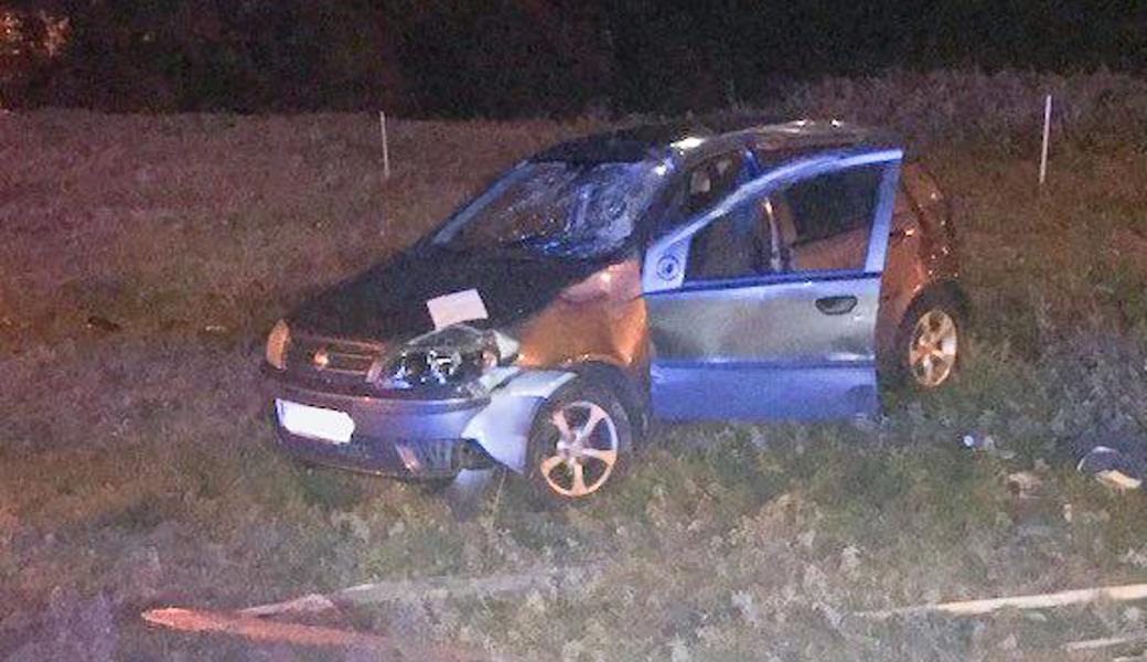 Nach dem Selbstunfall entfernte sich der Fahrer vom Unfallort.