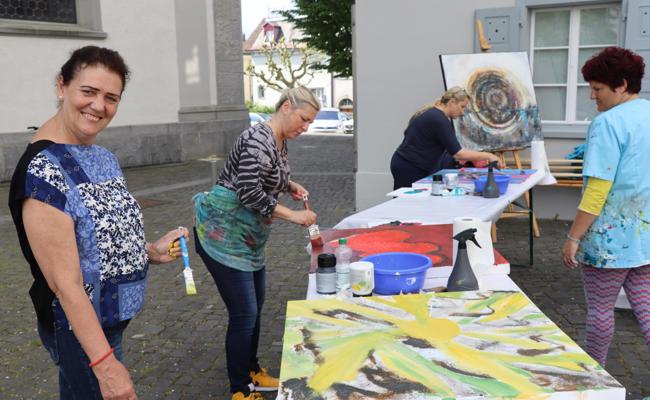 Malen auf dem Rathausplatz