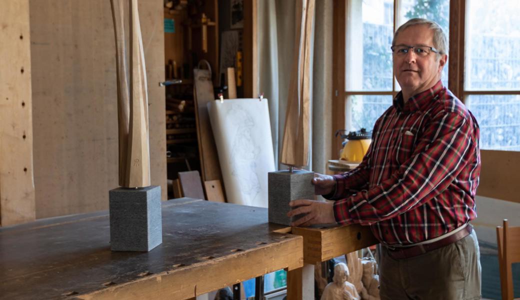 Robert Hangartner in seinem Atelier an der Churerstrasse in Altstätten. 