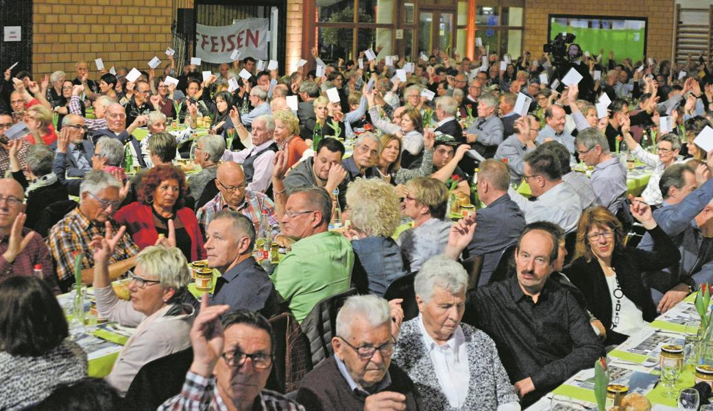 In der Progyhalle haben 443 Stimmberechtigte die GV besucht, in Marbach waren es 362. Alle stimmten den Anträgen der Bankleitung zu.