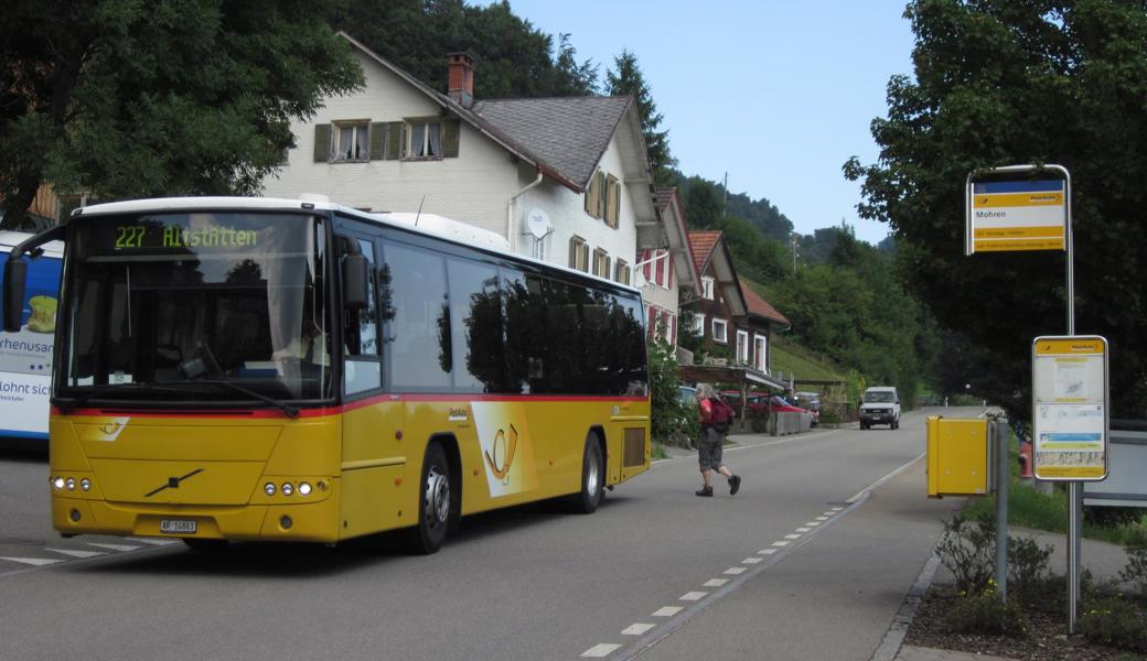 Seit 1947 garantieren Postautos die Verbindung von Mohren nach Altstätten sowie nach Reute, Oberegg und Heiden.