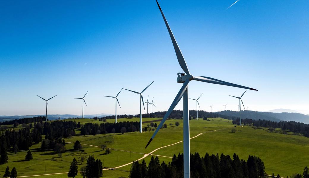 Der Windpark Mont Crosin im Berner Jura ist der grösste seiner Art in der Schweiz. 