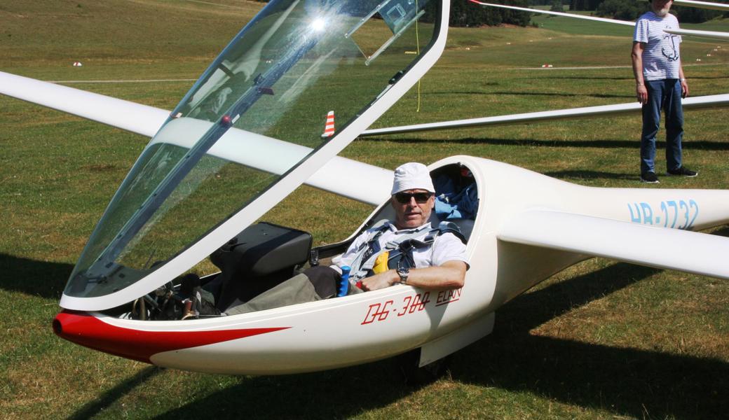 Segelflieger Guido Halter aus Marbach: Bronzemedaille gewonnen, trotz 15 statt 26 Metern Spannweite.