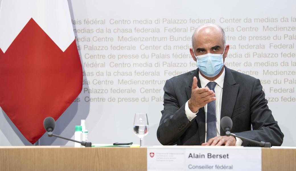 Bundesrat Alain Berset an der Pressekonferenz vom Mittwoch.