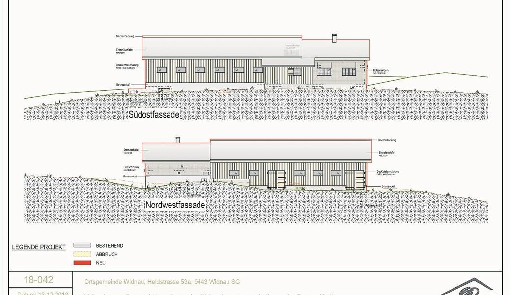 Ansicht vom Wiederaufbau Alpstall und Senngebäude auf der Oberen Petersalp in Urnäsch. Visualisierung: pd