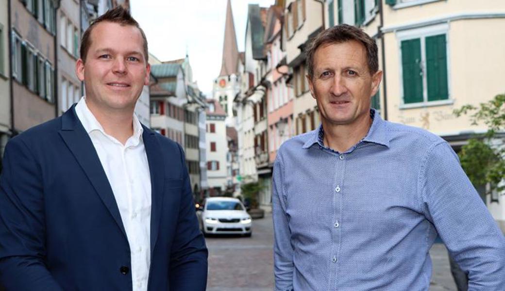 Der Unternehmer Patrick Meyer (l.) kandidiert neu für einen Sitz im Stadtrat von Altstätten. Hans Städler stellt sich für eine weitere Amtsdauer im Stadtrat zur Verfügung.