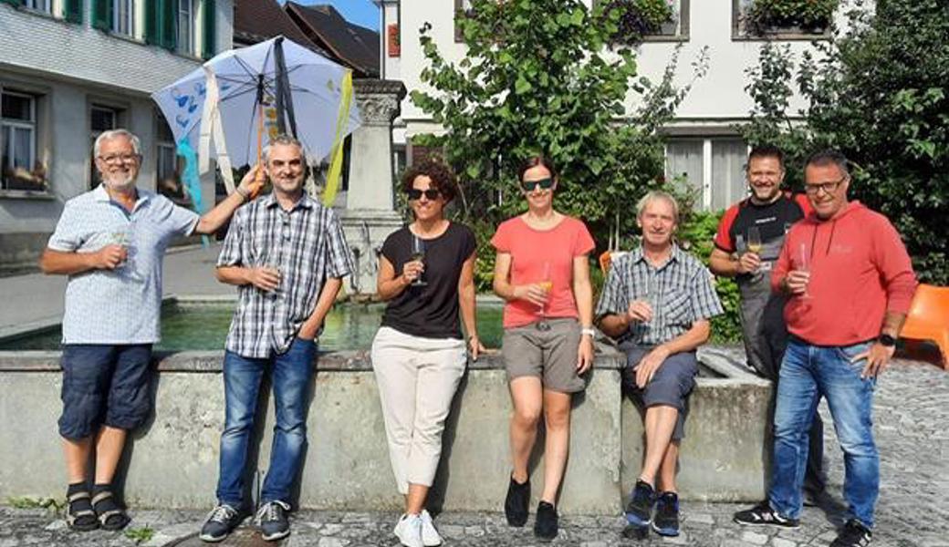 Der Vorstand OK Gassenfest (v.l.): Paul Bucher, Michael Cagneux, Sonja Galli, Seraina Wiesmann, Niklaus Bucher, Roland Fritsche, Patrick Gehrig,  es fehlen Heinz Ruppanner und  Sabine Greiser.