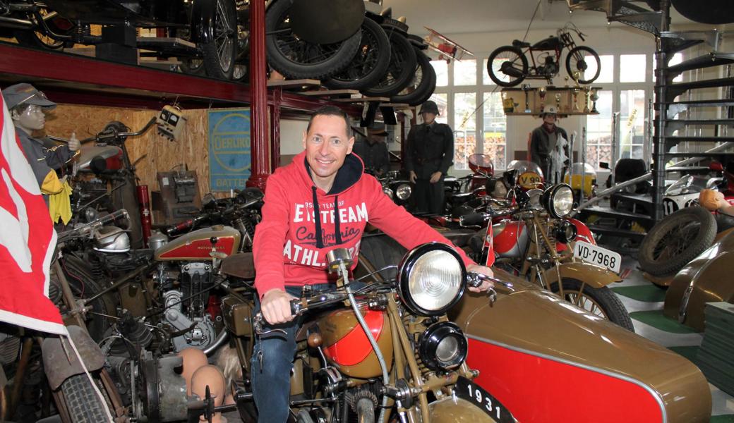 Ein Bubentraum wird wahr: Der Montlinger Sammler Josef Wüst eröffnet am «Tag der Museen der Politischen Gemeinde Oberriet» sein Motorrad-Museum.