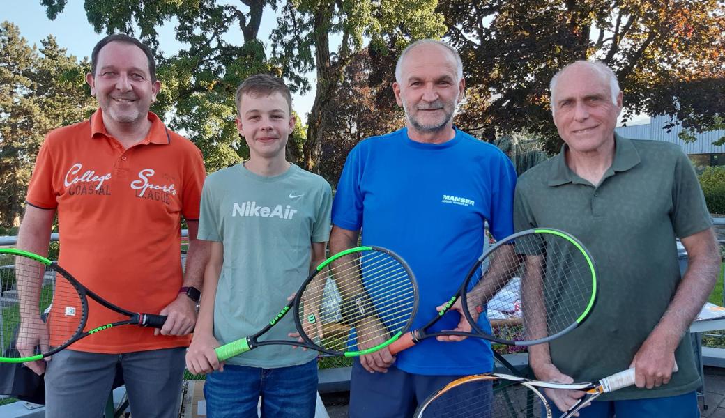 Halbfinalisten beim TC Altstätten (von links): Gerhard Seitz, Nando Blöchlinger, Zijad Mujic und Toni Mattle