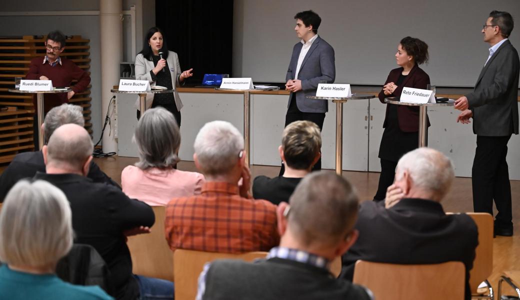«Die Zukunft gehört dem Velo.» Von links: Ruedi Blumer, Laura Bucher, Armin Hanselmann, Karin Hasler, Reto Friedauer.