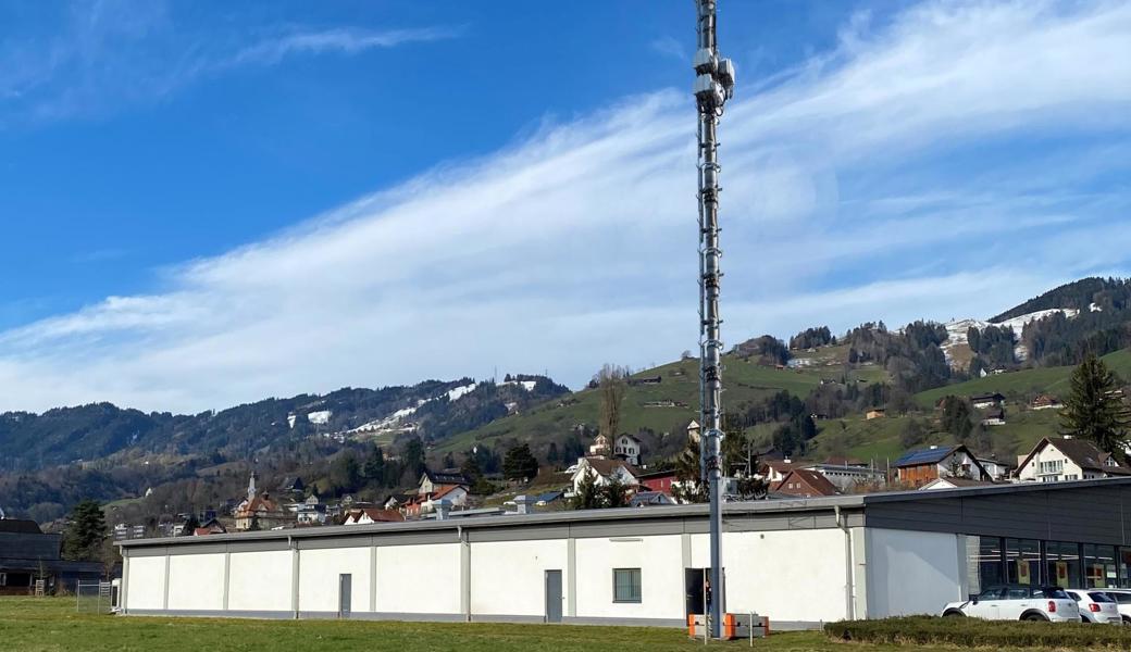 So wird die Antenne beim Lüchinger Lidl gemäss einer Bildmontage der IG Antennenstopp Lüchingen-Marbach aussehen. Gegenwärtig läuft die Einsprachefrist. 