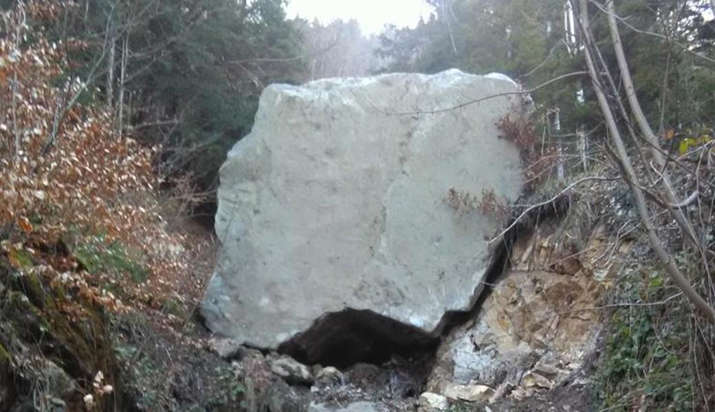 Die Tobelwaldstrasse und der Bachdurchlass wurde beim Unwetter im März stark beschädigt. 