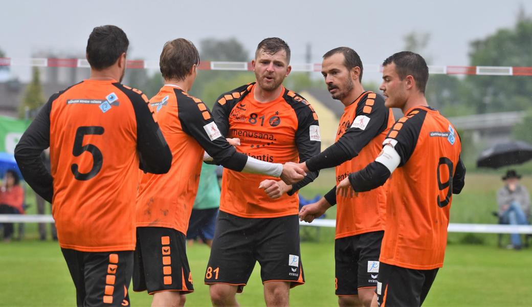 Widnau begann mit der Derbyniederlage, steigerte sich aber gegen Neuendorf (von rechts): Yanick Linder, Juliano Fontoura, Jan Meier, Marco Bognar und Domenic Fehle.