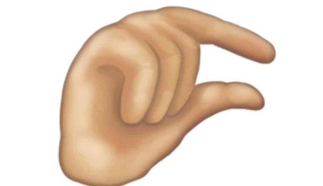 Nein, mit diesem Emoji soll nicht ausgedrückt werden, wie klein etwas ist. Tatsächlich heisst es «pinching hand», übersetzt «kneifende Hand.»