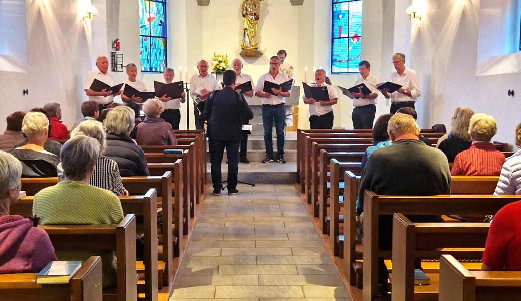 Das Doppelquartett vom Männerchor Altstätten sorgte beim Gottesdienst für den feierlichen Rahmen. Foto: pd.