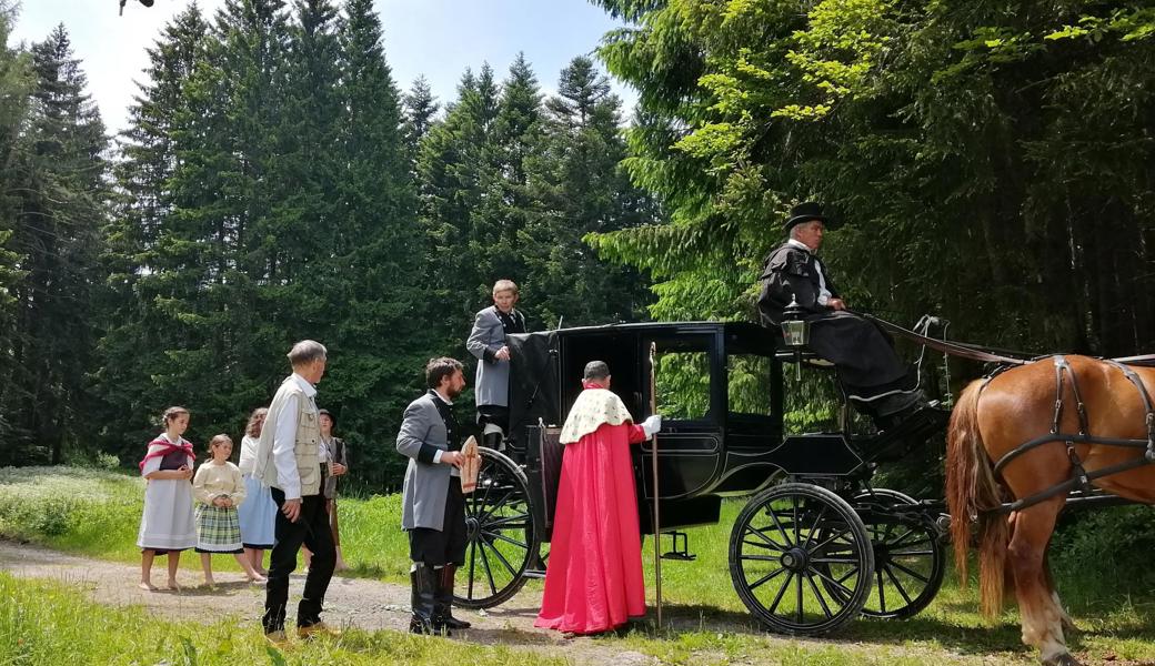 Eigens für die Videoproduktion  wurde eine Kutsche organisiert – das Verkehrsmittel des Fürstbischofs.