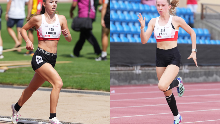 Aino Loher (links) lief über 2000m ein starkes Rennen und verpasste ihre persönliche Bestleistung um Haaresbreite. Aline Zäch hatte aufgrund einer Verletzung einen Trainingsrückstand und sammelte Erfahrungen.