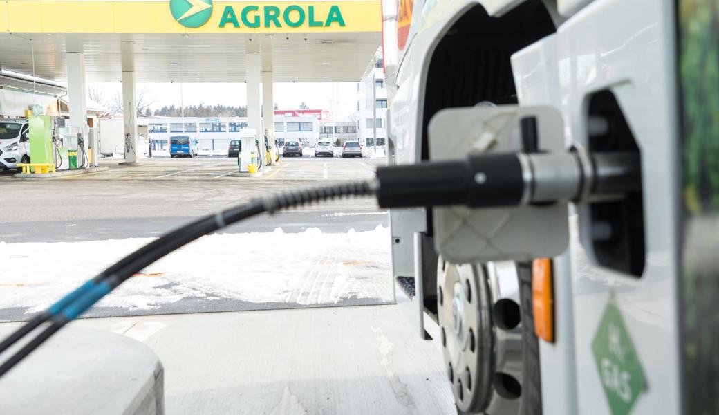 Eine Wasserstofftankstelle für Lastwagen, wie in Rothenburg (LU), wird es im Rheintal vorerst nicht geben.