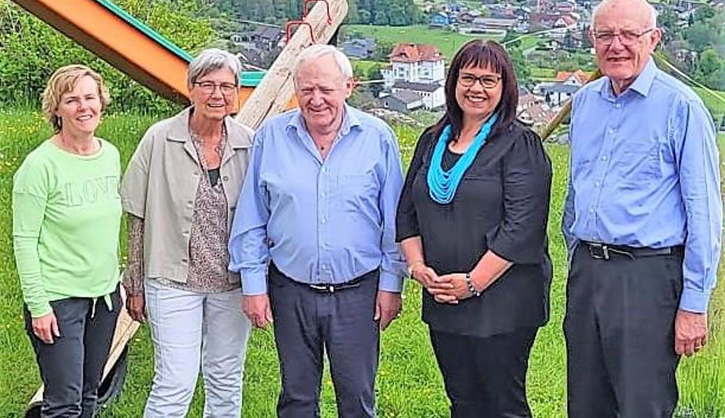 Vorstand der Rheintaler Chorvereinigung (von links): Gaby Schmid, Antoinette Steiger, Max Kobler (neues Vorstandsmitglied), Claudia Sgier (Präsidentin) und Walter Frei.