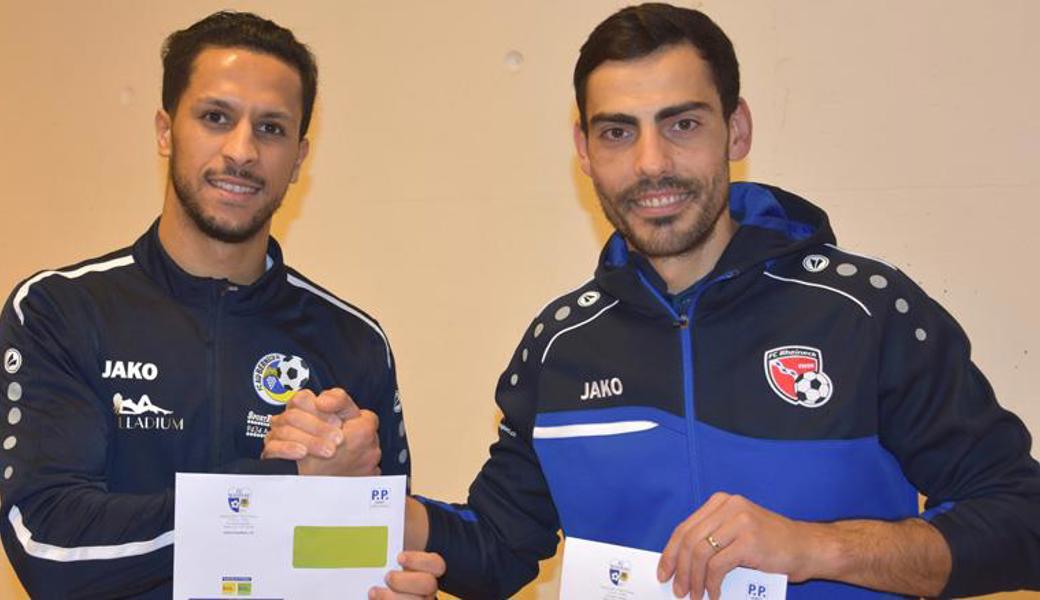 Mohammed Drissi (l.) war bester Torschütze. Petar Petrov (r.), nur Ersatzgoalie in Rheineck, zeigte, wieso er in Bulgarien in der zweithöchsten Liga spielte. Er wurde zurecht als bester Goalie gekürt.