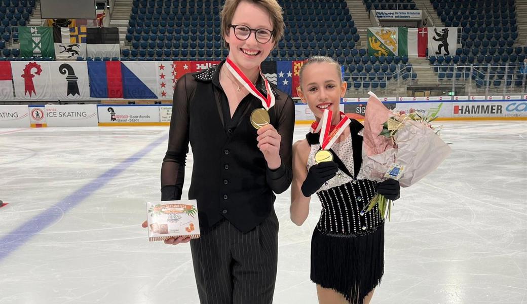 Timon Suhner und Leonie Woodtli gewannen in Basel die Goldmedaille.