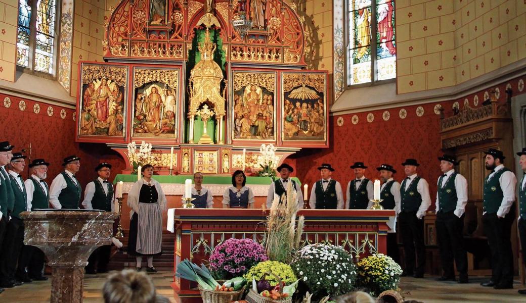 Der Jodlerklub Altstätten bereicherte den ökumenischen Erntedankgottesdienst mit seinem Gesang. 