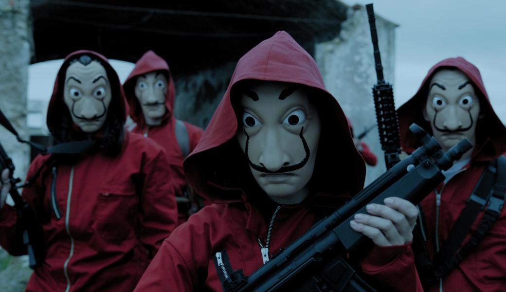 Überfallen die spanische Banknotendruckerei: Die Helden aus der Netflix-Serie "La casa del papel".