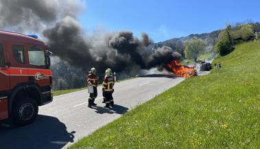 Auto brannte vollständig aus