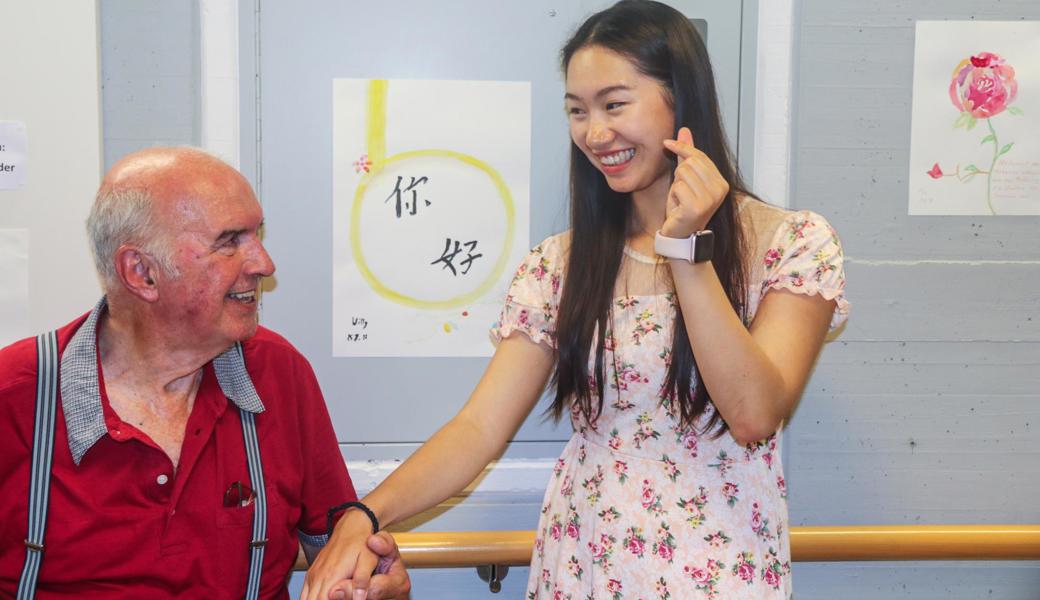 Trotz Sprachbarrieren verstanden sich Willi Mäder und die chinesische Studentin «Chu Chu» auf Anhieb. 
