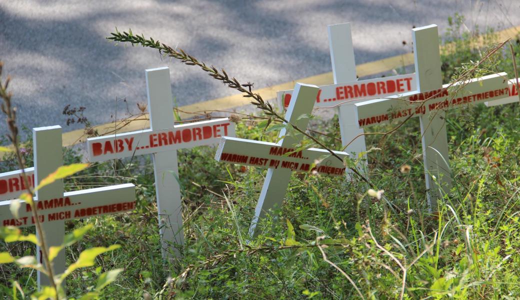 Diese Kreuze stehen in der Nähe des Altstätter Spitals, an der Ecke Heidener-/Bildstrasse.