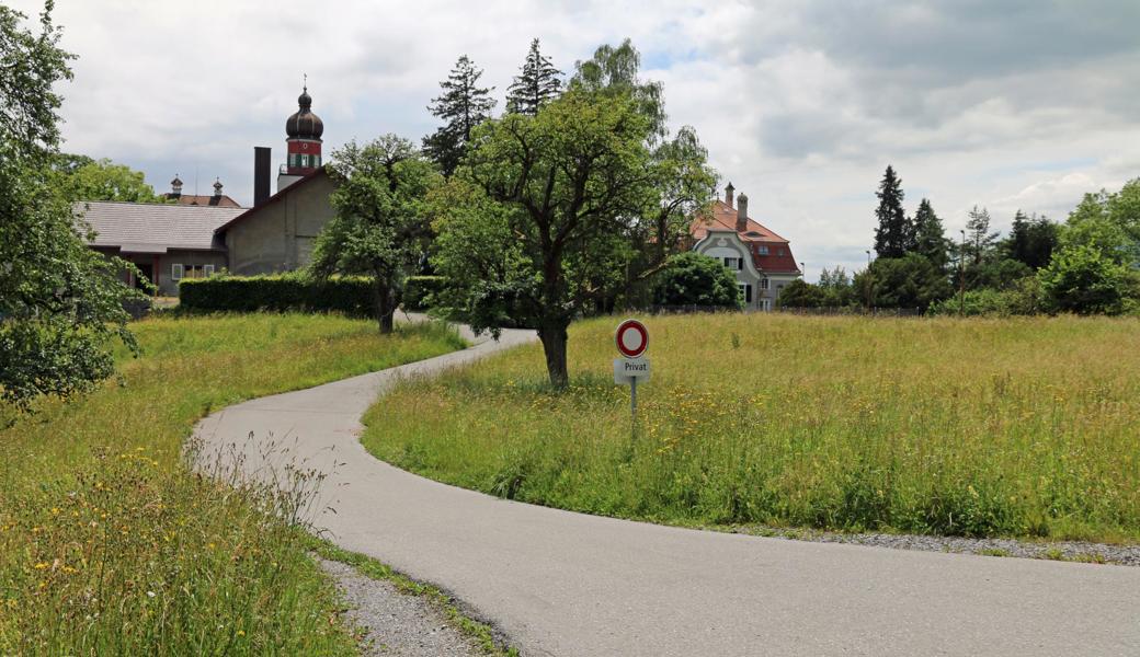 Die Wiesen im Vordergrund sind als «Freihaltefläche Schlosslandschaft» markiert. Rechts am Waldrand sollen Baustandorte entstehen.