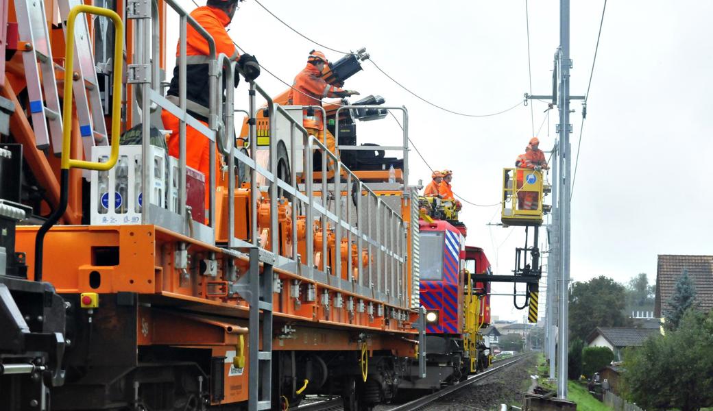 In den nächsten zwei Wochen werden zwischen Heerbrugg und Buchs Unterhaltsarbeiten an Fahrleitungen, Gleisen und Bahnübergängen ausgeführt.