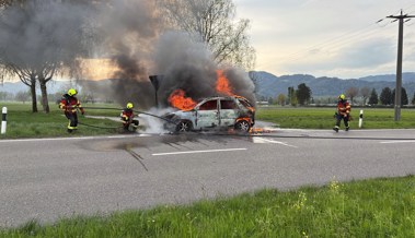 Auto brannte vollständig aus: 76-Jähriger konnte das Fahrzeug rechtzeitig verlassen