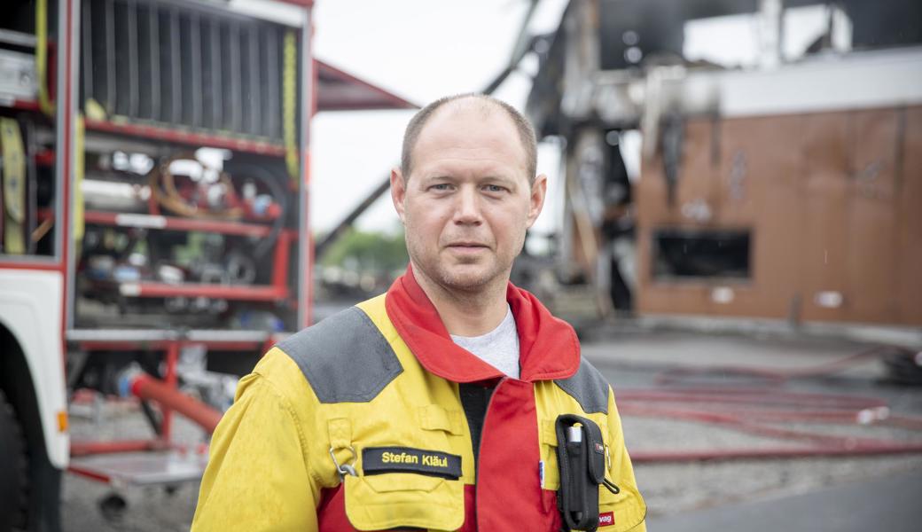 Stefan Kläui, Kommandant der Feuerwehr Rebstein-Marbach, war am Dienstagabend als erster vor Ort.