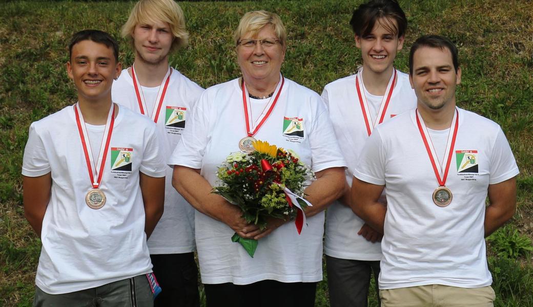 Altstätter Medaillengewinner (von links): Kyle Lüthi, Nicola Breuss, Maria Grossglauser, Christoph Winteler und Michael Götti. 