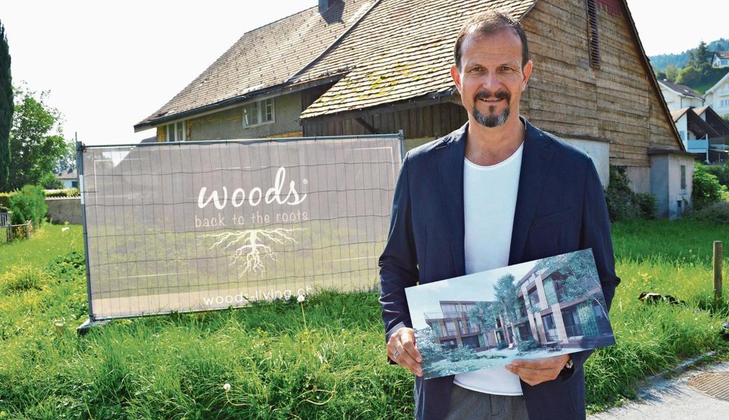 Aussergewöhnlich kreativ und vielleicht auch aussergewöhnlich mutig: Hier in St. Margrethen, wo heute noch ein altes Gebäude steht, realisiert Daniel Köppel den neuen «Woods»-Lebensraum.  