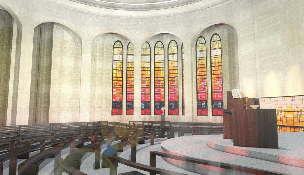 Die neue Altarinsel wird ins Kirchenschiff hineinragen. Dadurch ist der Altar näher bei den Gläubigen. Ausserdem entsteht im Chorraum Platz   für Anlässe kleinerer Gruppen.