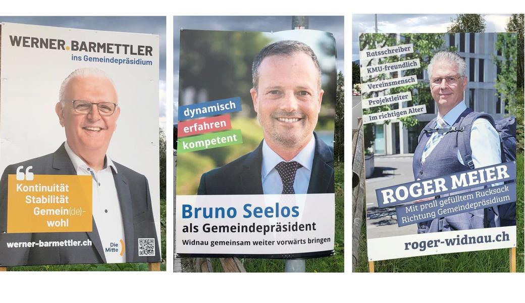 Drei Kandidaten fürs Gemeindepräsidium stellen sich am Sonntag, 25. September zur Wahl.