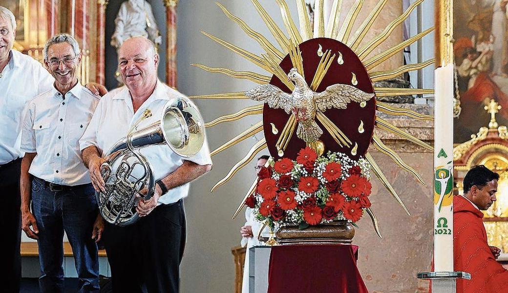 Blasmusikgruppe bereicherte den Pfingstfestgottesdienst. 