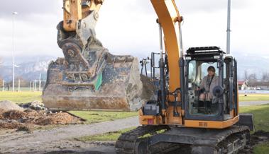 Das neue Hallenbad wird gebaut