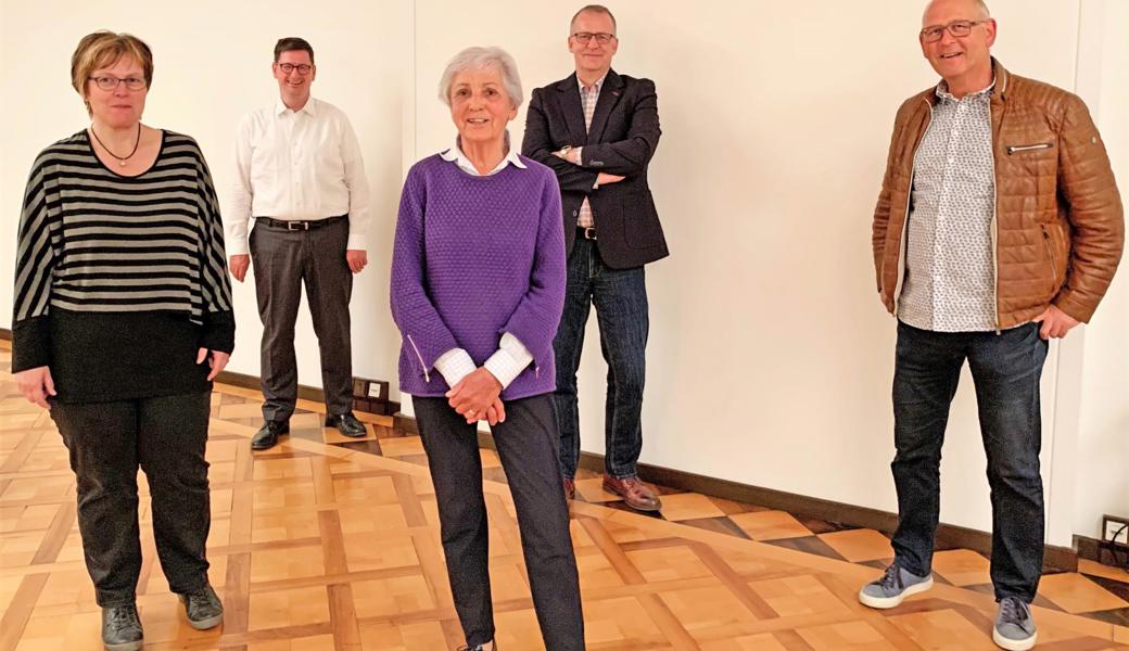 Der Parteivorstand der Mitte Vorderland (v. l.): Silvia Büchel, Norbert Näf (beide Heiden), Trudi Langenegger (Schachen bei Reute); Werner Rüegg (Heiden) und Michel Bawidamann (Walzenhausen).