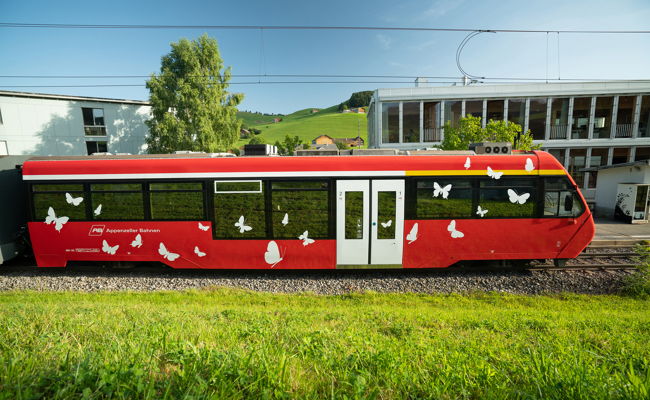 Keine Billettautomaten mehr, dafür Schmetterlinge auf dem Gaiserbähnli