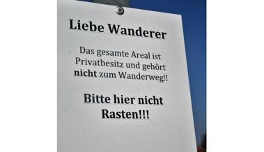 Rasten am Witzweg ist unerwünscht