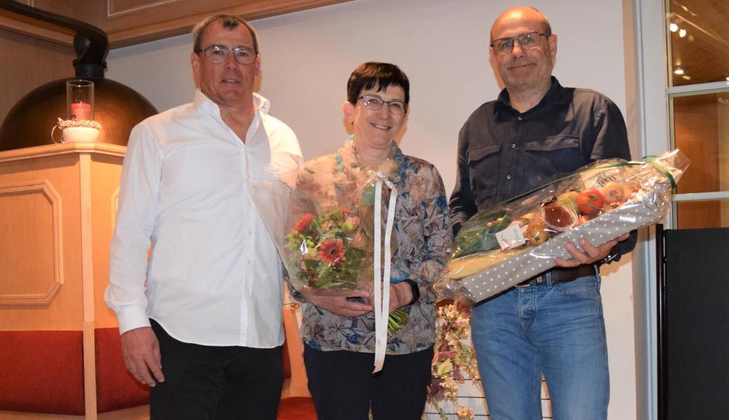 Ehre, wem Ehre gebührt: Präsident Koni Hungerbühler (links) mit Margrith Lehner und Marcel Dietsche.