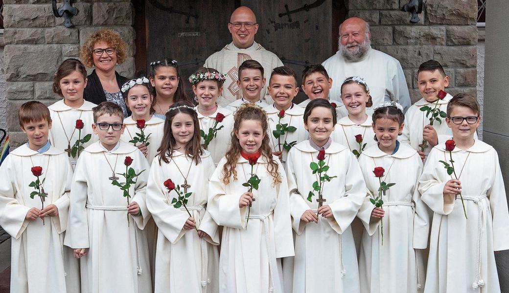 Kinder aus der Pfarrei Heerbrugg feierten am Sonntag ihren grossen Tag der Erstkommunion. Bild: pd