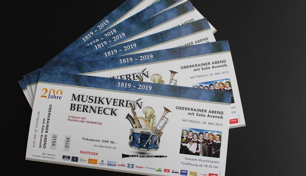 Wir haben 5 x 2 Tickets für den Oberkrainer-Abend des Musikvereins Berneck verlost.