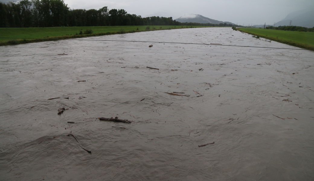 Der Rhein führt grosse Mengen Holz. Der Rhein führt grosse Mengen Holz.