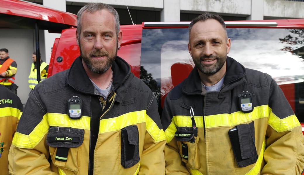 Der bisherige und der neue St. Margrether Feuerwehrkommandant: Pascal Zani (links) übergab vor Kurzem sein Amt an Andreas Baumgartner.