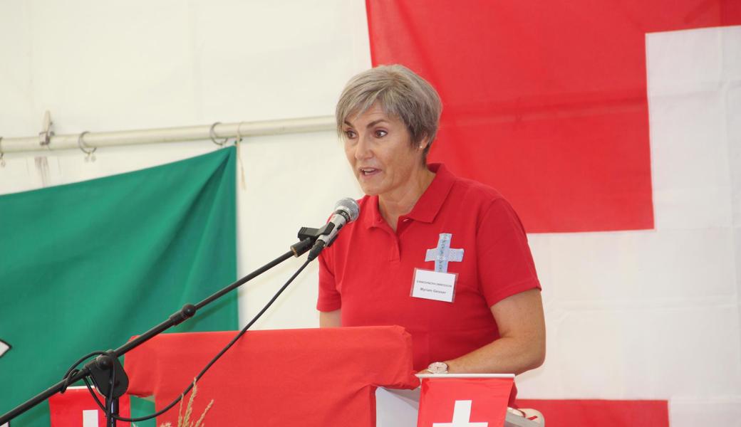 Myriam Geisser, die Präsidentin der Einwohnerkommission, begrüsste die vielen Gäste an der Diepoldsauer Bundesfeier.