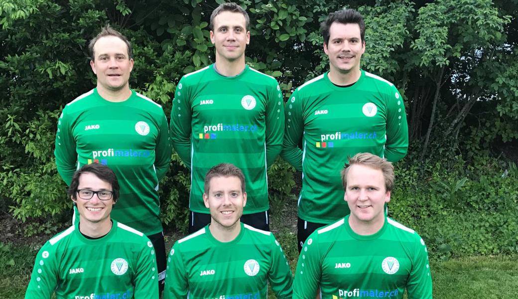 Die Rebsteiner Faustballer wollen die nächsten Punkte: (hinten v. l.) Michael Meier, Lukas Wirth und Stefan Herrsche; (vorne v. l.) Andreas Herrsche, Daniel Frei und Fabian Oesch.